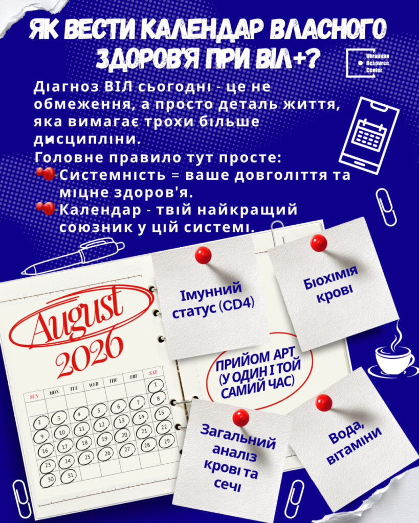 Як вести календар власного здоров’я при ВІЛ+?